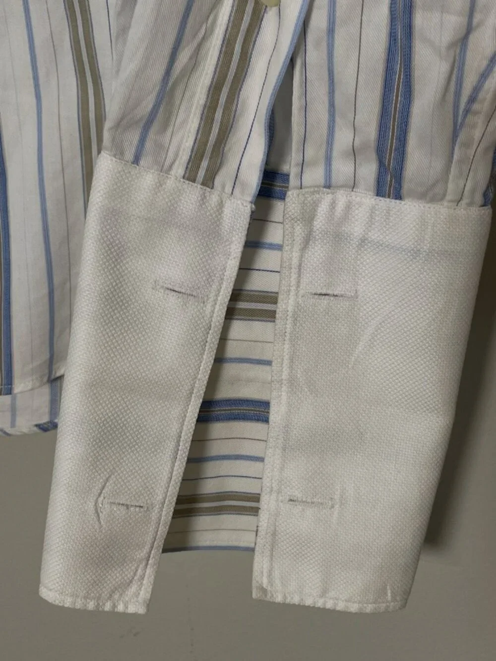 Banana Republic Fitted French Cuff Striped Dress Shirt S 14-14.5 Button-Down